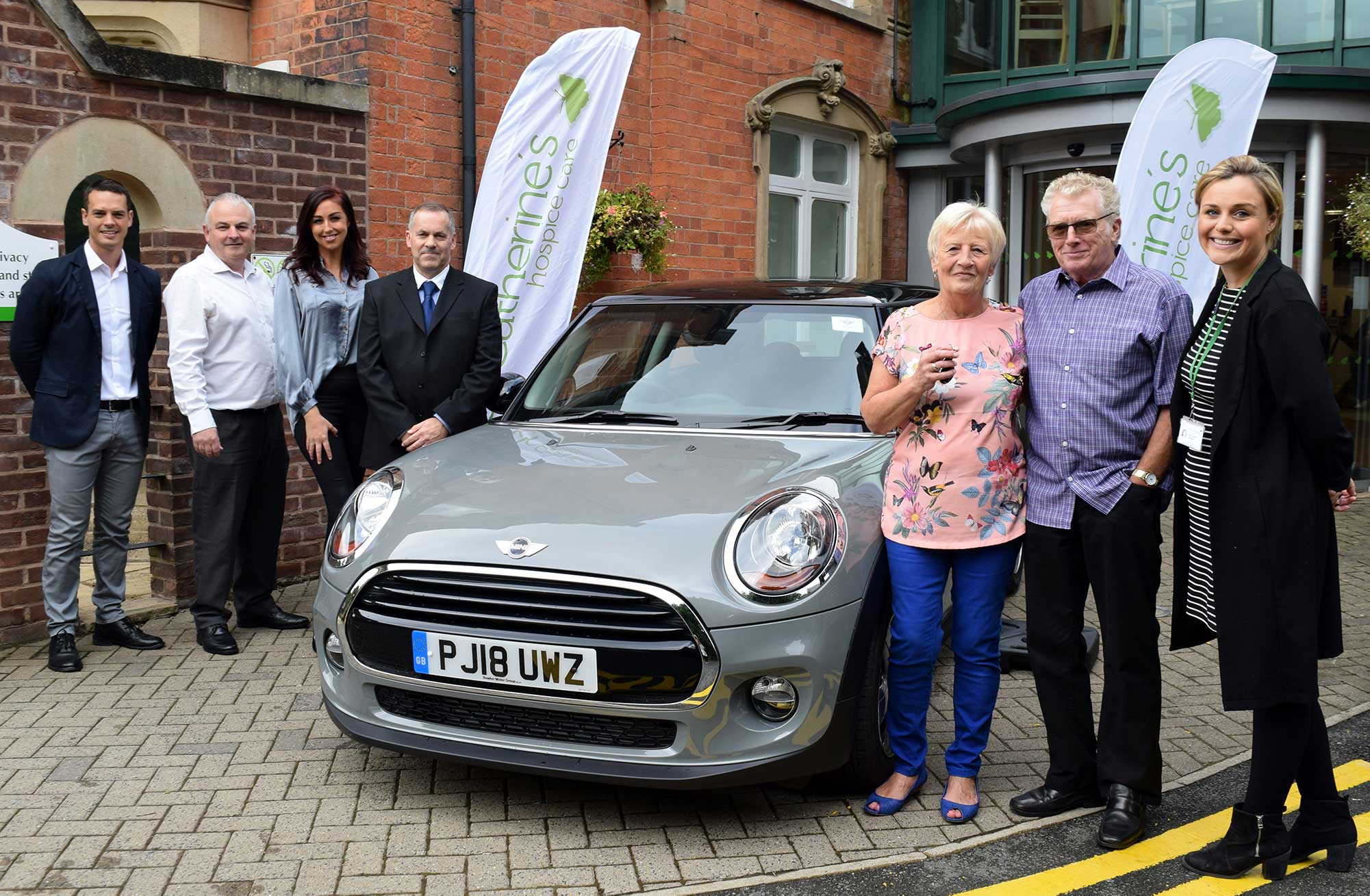 John and Pauline Billington with Nathan Westgate and Simon Collinson from Bowker Preston Katya Berroyer and Kevin Wilcock from St Georges Shopping Centre and Emma Jacovelli