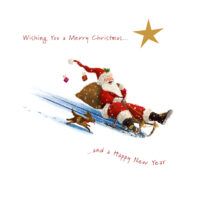 Santa's Sleigh & Santa's Delivery Christmas Cards Twin Pack