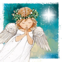 Praying Angel & Choir of Angels Christmas Cards Twin Pack