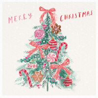 Candy Tree & Candy Wreath Christmas Cards Twin Pack